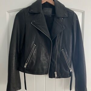 All Saints Black Leather Jacket for Women